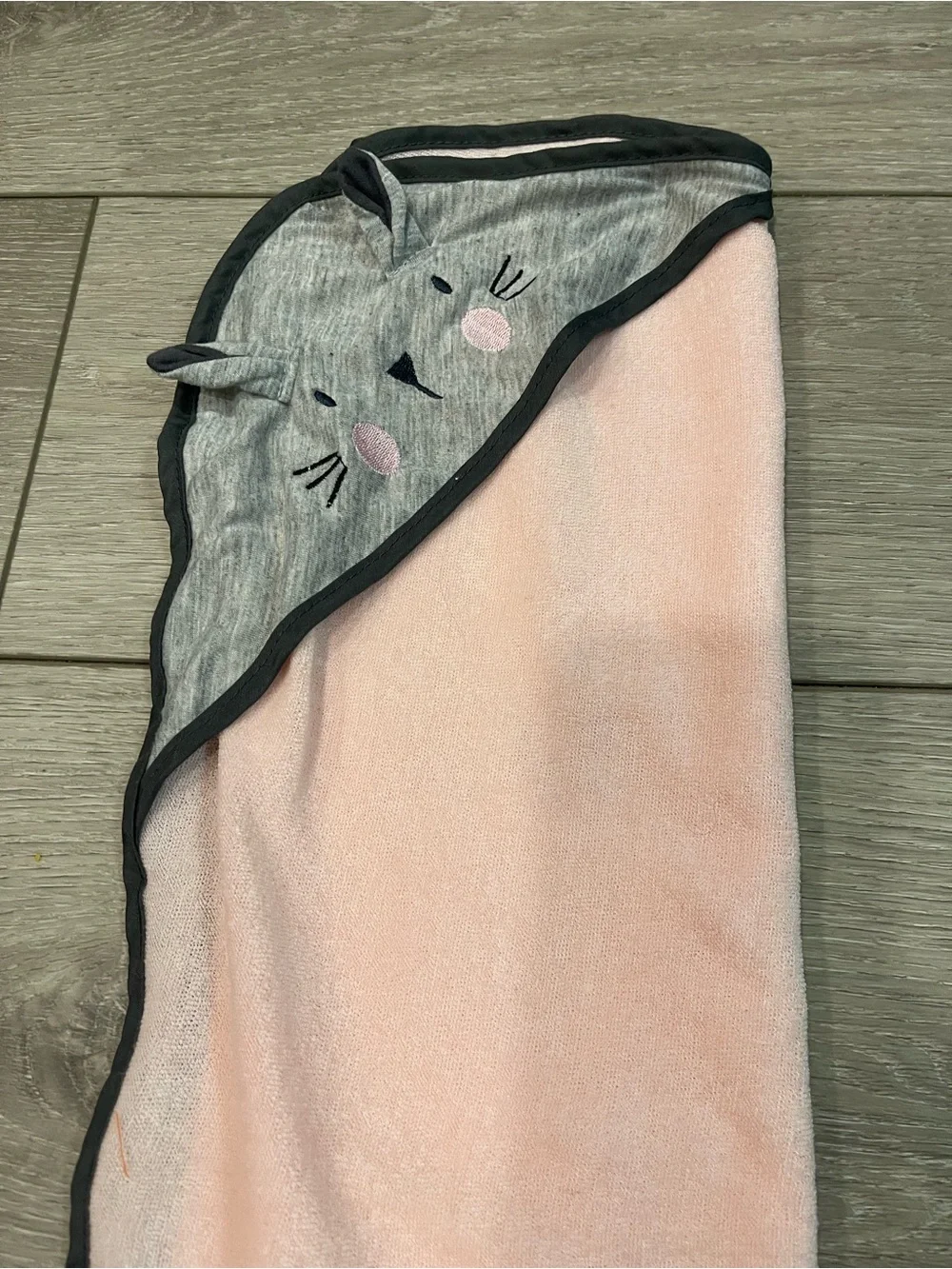 Baby Hooded Towel Trio - Pink, White & Gray